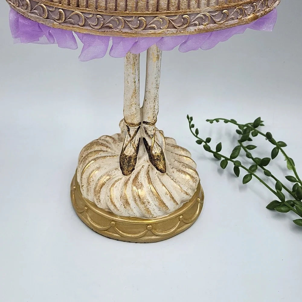 Bella Lux Skeleton Lady Halloween Figurine Purple Gold Victorian Gothic 16